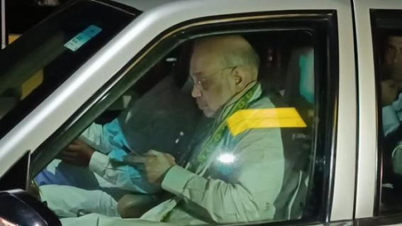 Union Home Minister Amit Shah landed in Agartala ; escorted to Hotel Polo Tower amid tight security protections Union Home Minister Amit Shah landed in Agartala ; escorted to Hotel Polo Tower amid tight security protections